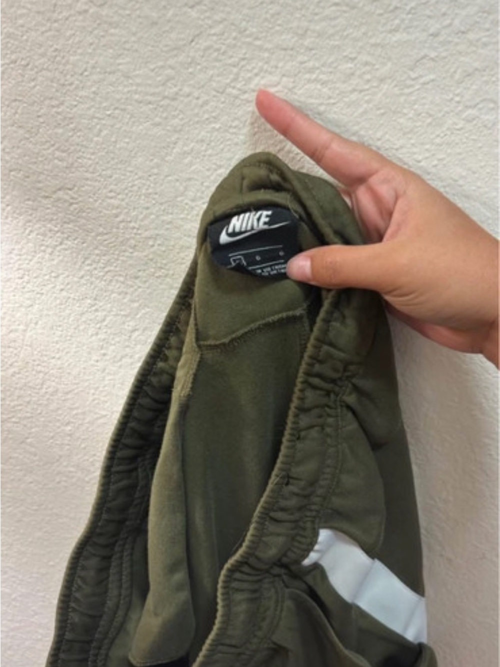 Nike Kids Olive Green Track Jacket with White Stripe